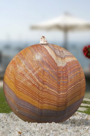Granit Kugel Sprudelstein rot 40cm - Monolithique