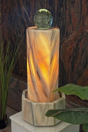 Marmor-Lichtstele Okto 75cm