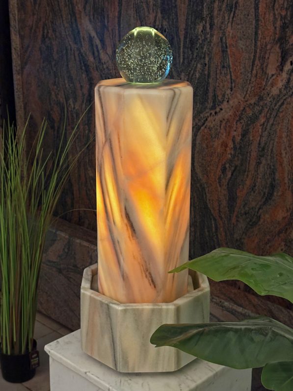 Marmor-Lichtstele Okto 75cm