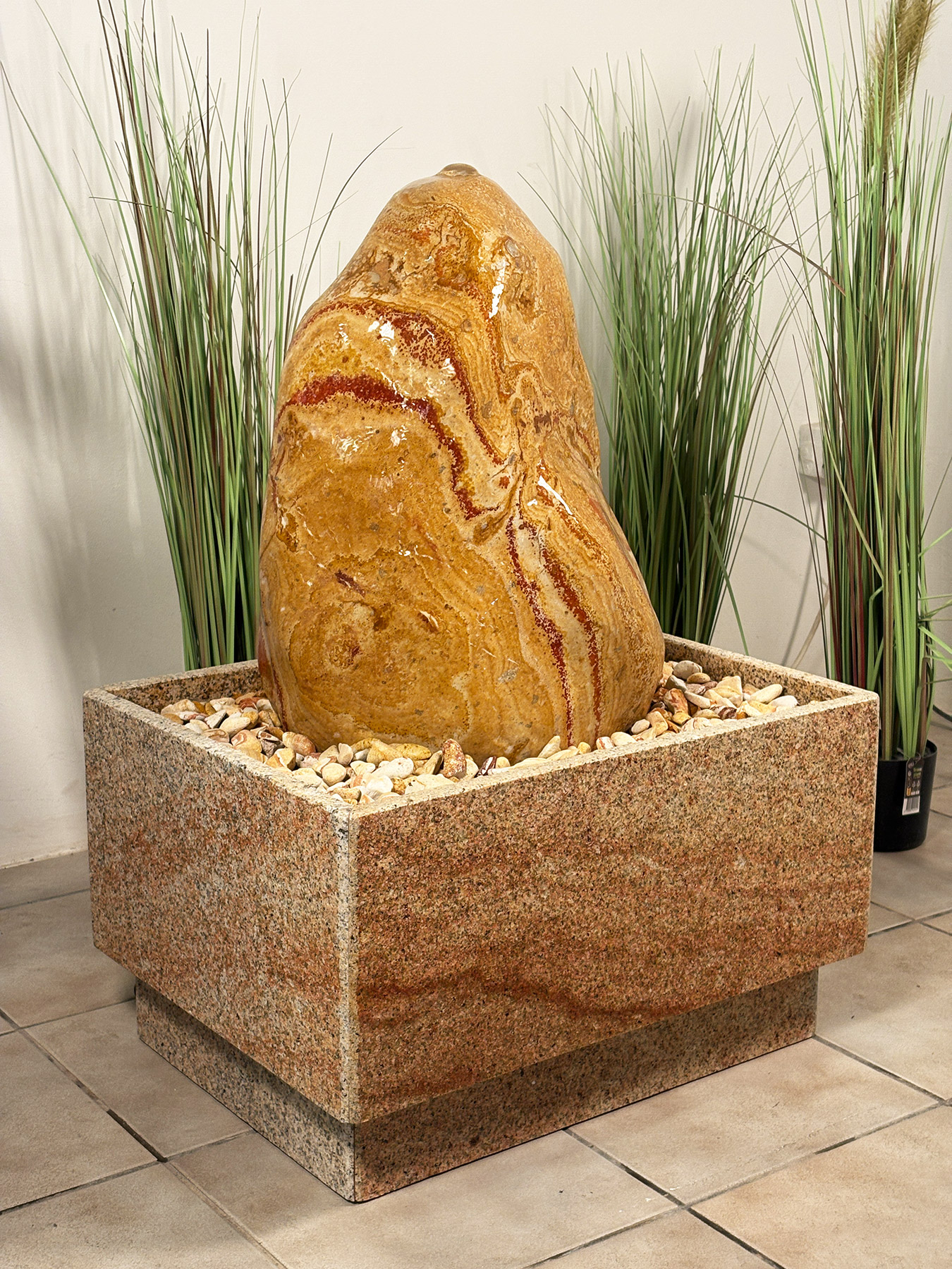 Regenbogen Sandstein Brunnen Mugla 82cm