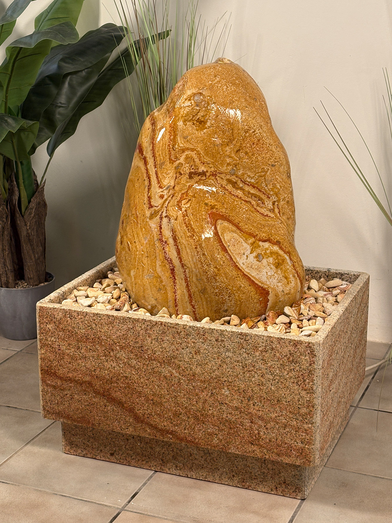 Regenbogen Sandstein Brunnen Mugla 82cm