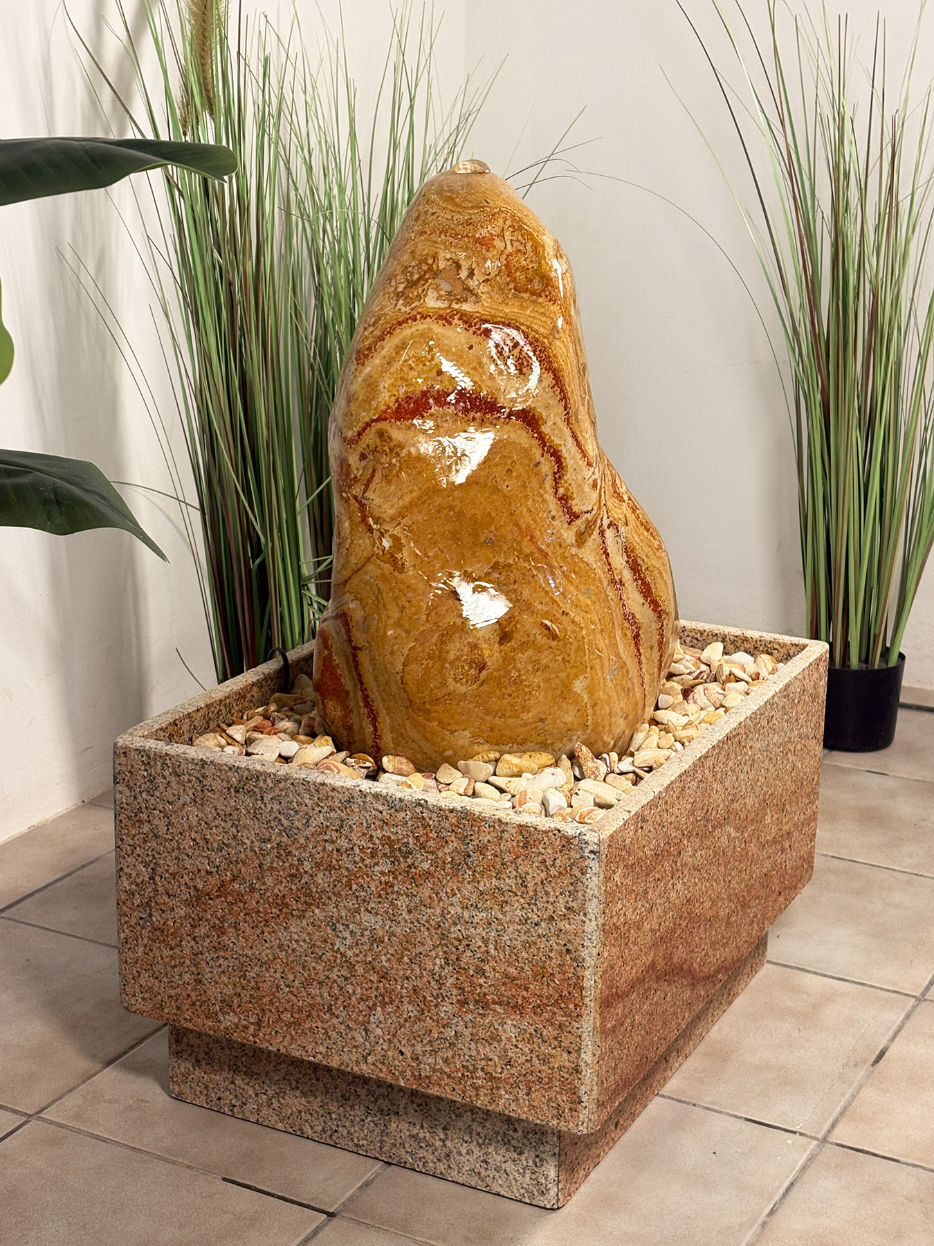 Regenbogen Sandstein Brunnen Mugla 82cm