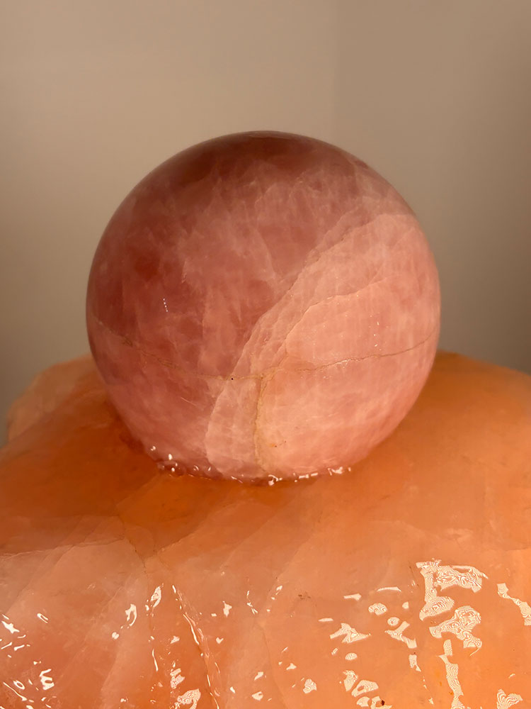 Rosenquarz Kugelbrunnen Primavera 128cm