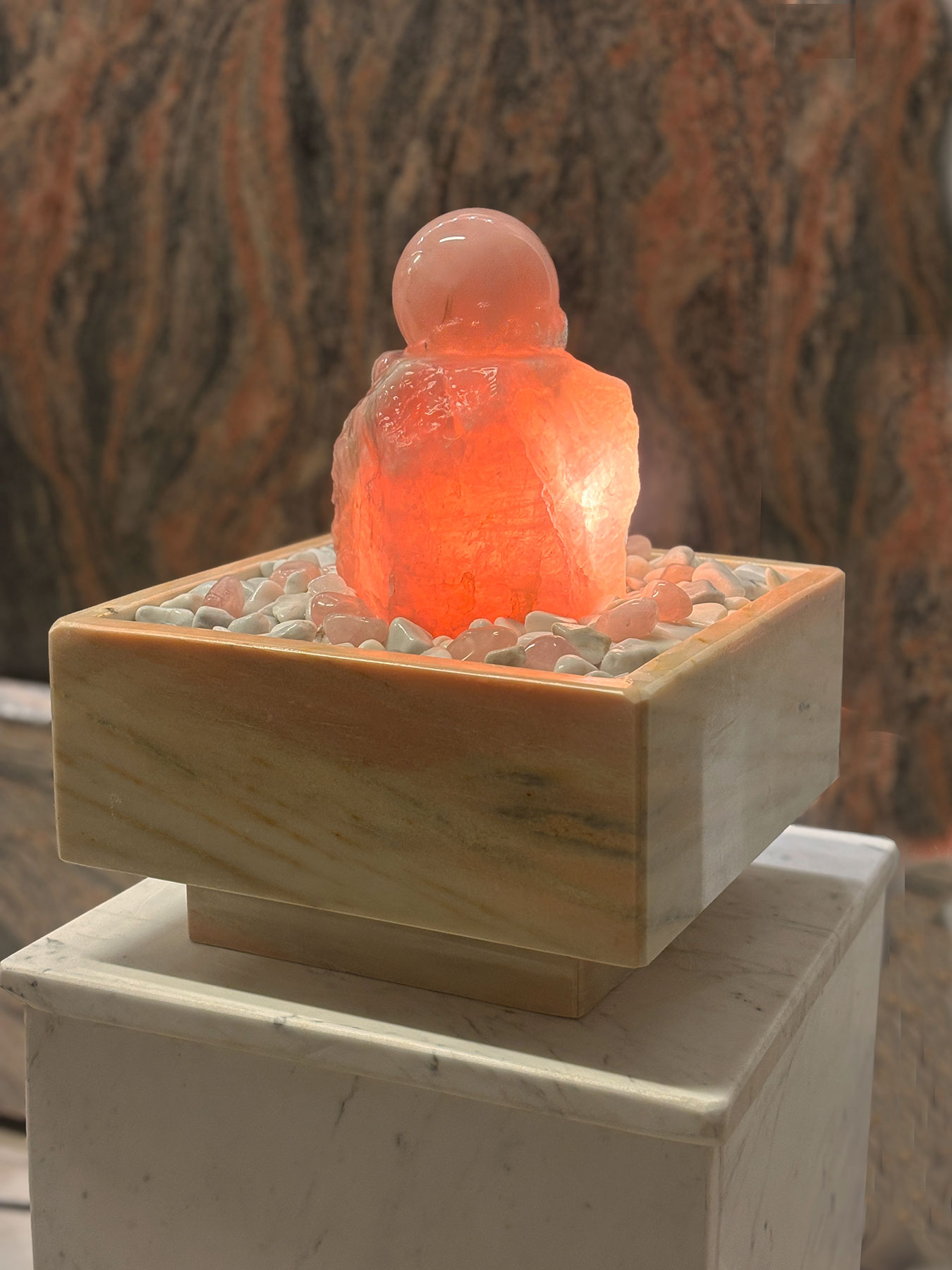 Rosenquarz Kugelbrunnen Santa Rita