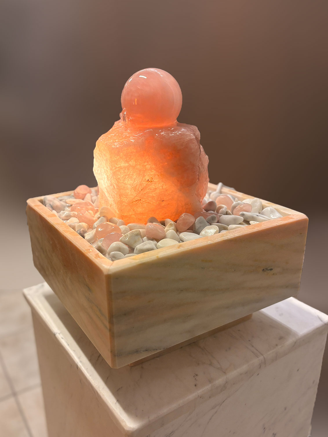 Rosenquarz Kugelbrunnen Santa Rita