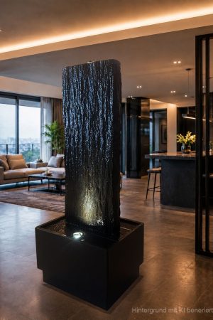 Schiefer Wasserwand Kowloon mit Sockel