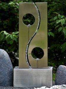 Edelstahlbrunnen Yin & Yang 90cm Trösters Brunnenwelt