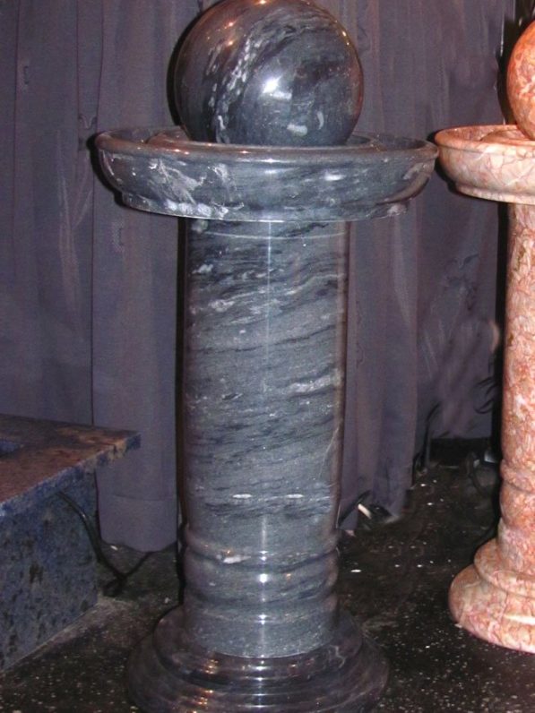 Marmor-Säulen-Kugelbrunnen 20 cm grey