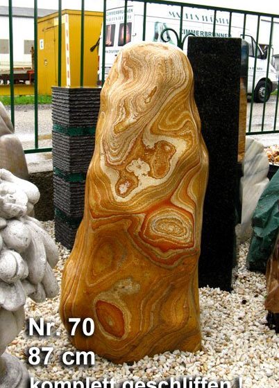 Regenbogen Sandstein Nr 70 - 89 cm geschliffen