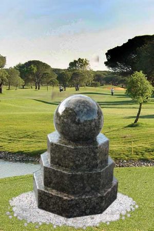 Granit-Kugelbrunnen "Aztek"