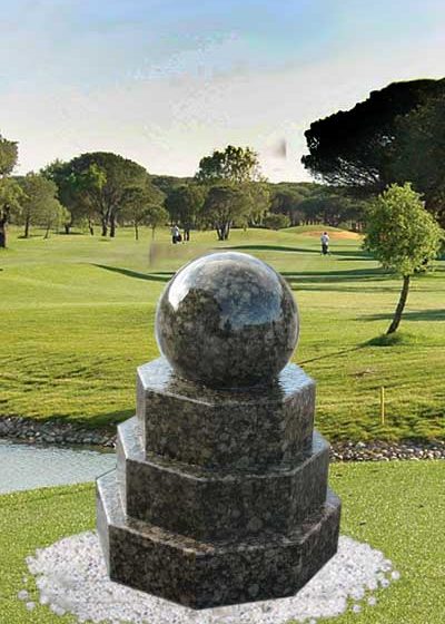 Granit-Kugelbrunnen "Aztek"