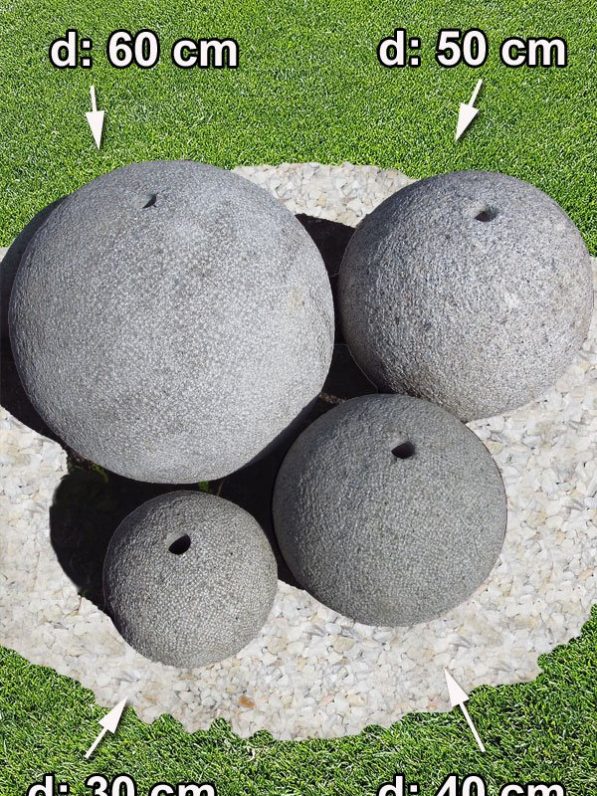 Granit-Quell-Kugel, gestockt, d: 50 cm