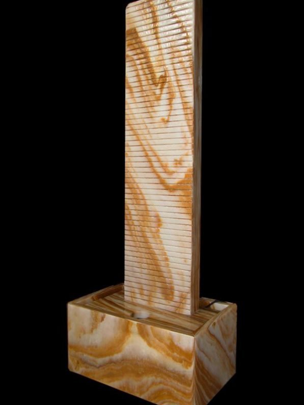 Marmor-Wasserwand Ägäis-Gelb gerillt 140 cm