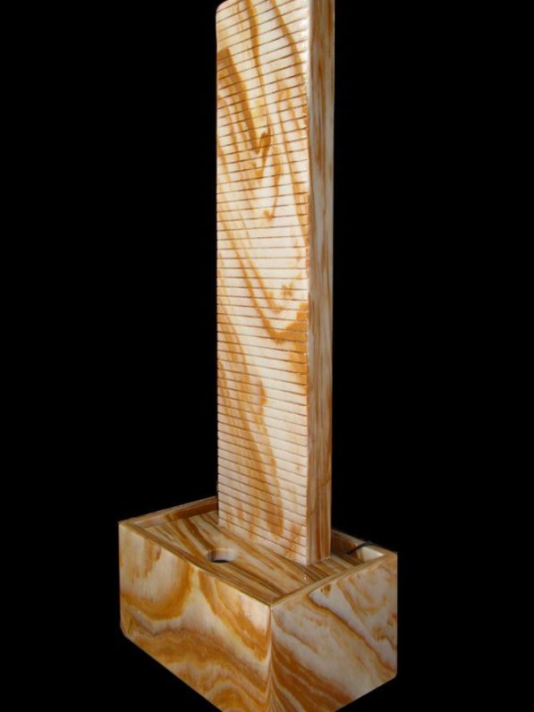 Marmor-Wasserwand Ägäis-Gelb gerillt 140 cm