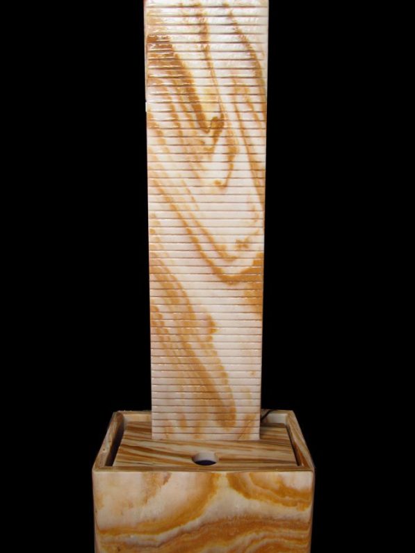 Marmor-Wasserwand Ägäis-Gelb gerillt 140 cm