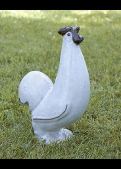 Gartenfigur Hahn "Gallo Gai bianco"