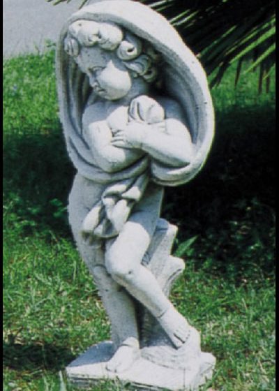 Gartenfigur Kind mit Tuch "Inverno"