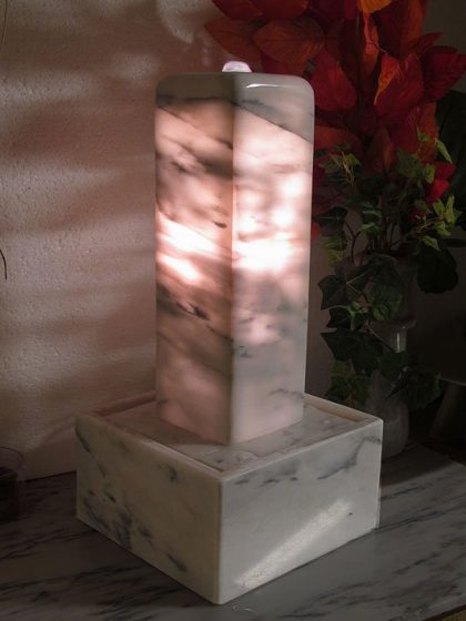 Marmor-Lichtstele Olympos-White 42 cm