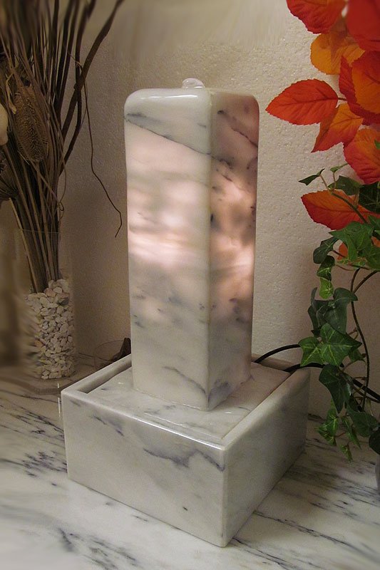 Marmor-Lichtstele Olympos-White 42 cm