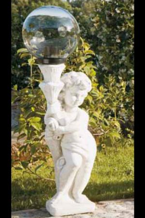 Gartenfigur Lampe "Portalampade medio con globi dx"